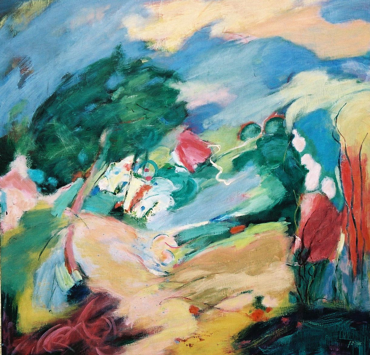 Dans le vent 2020 100x100cm Acrylique sur toile