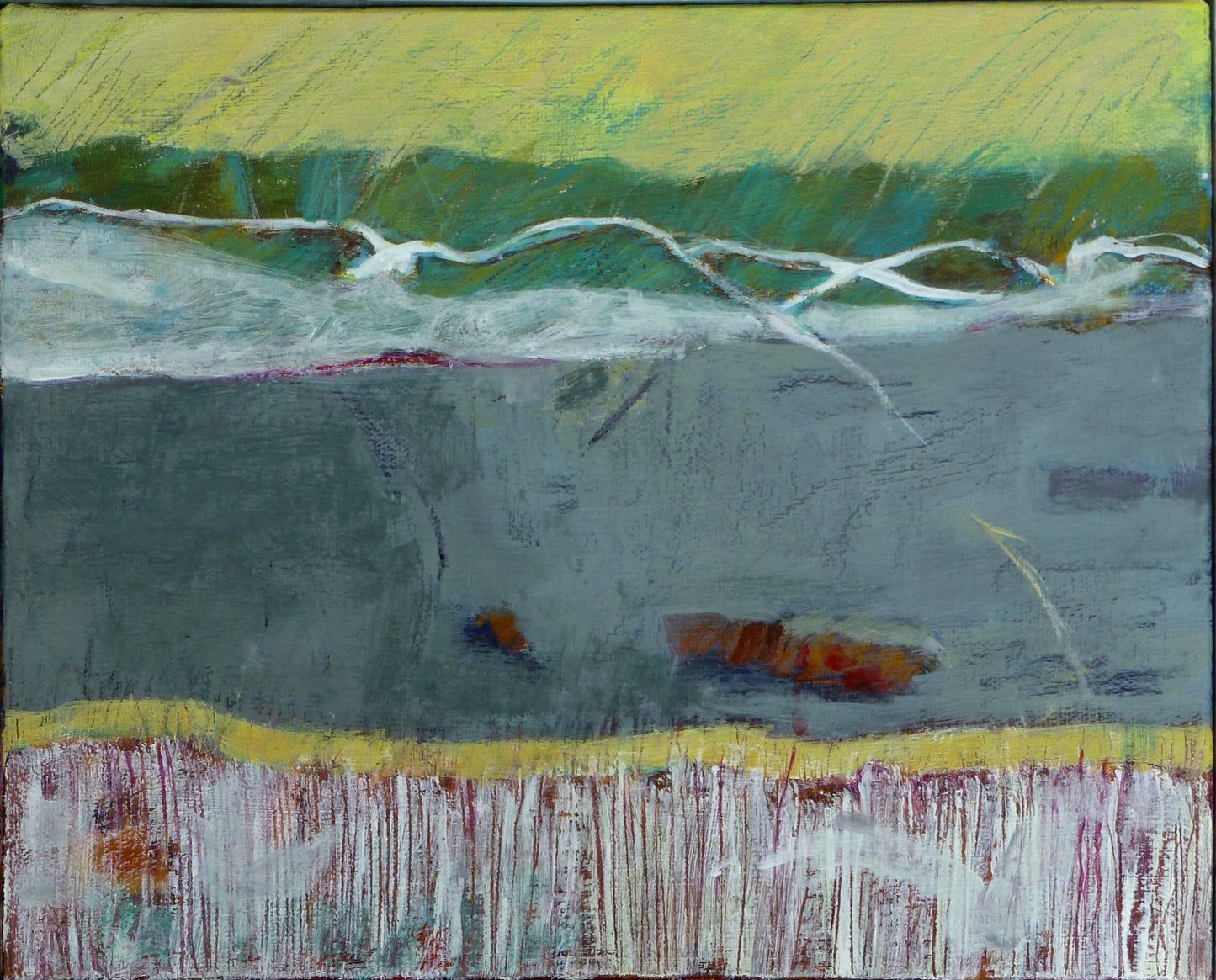 L'envol 2021 27x22cm Huile et Acrylique