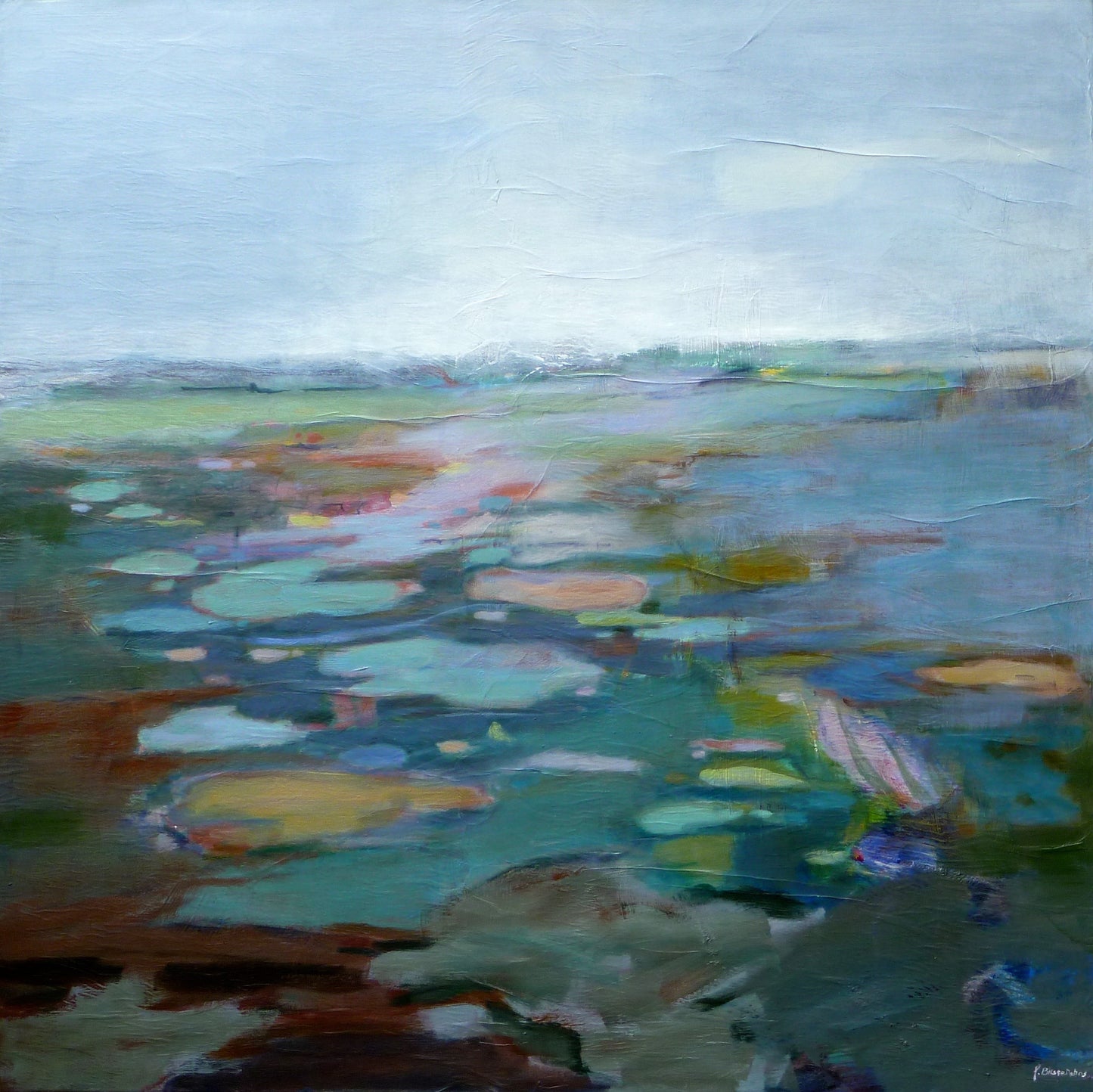 Les marais 2021 100x100cm Huile et Acrylique