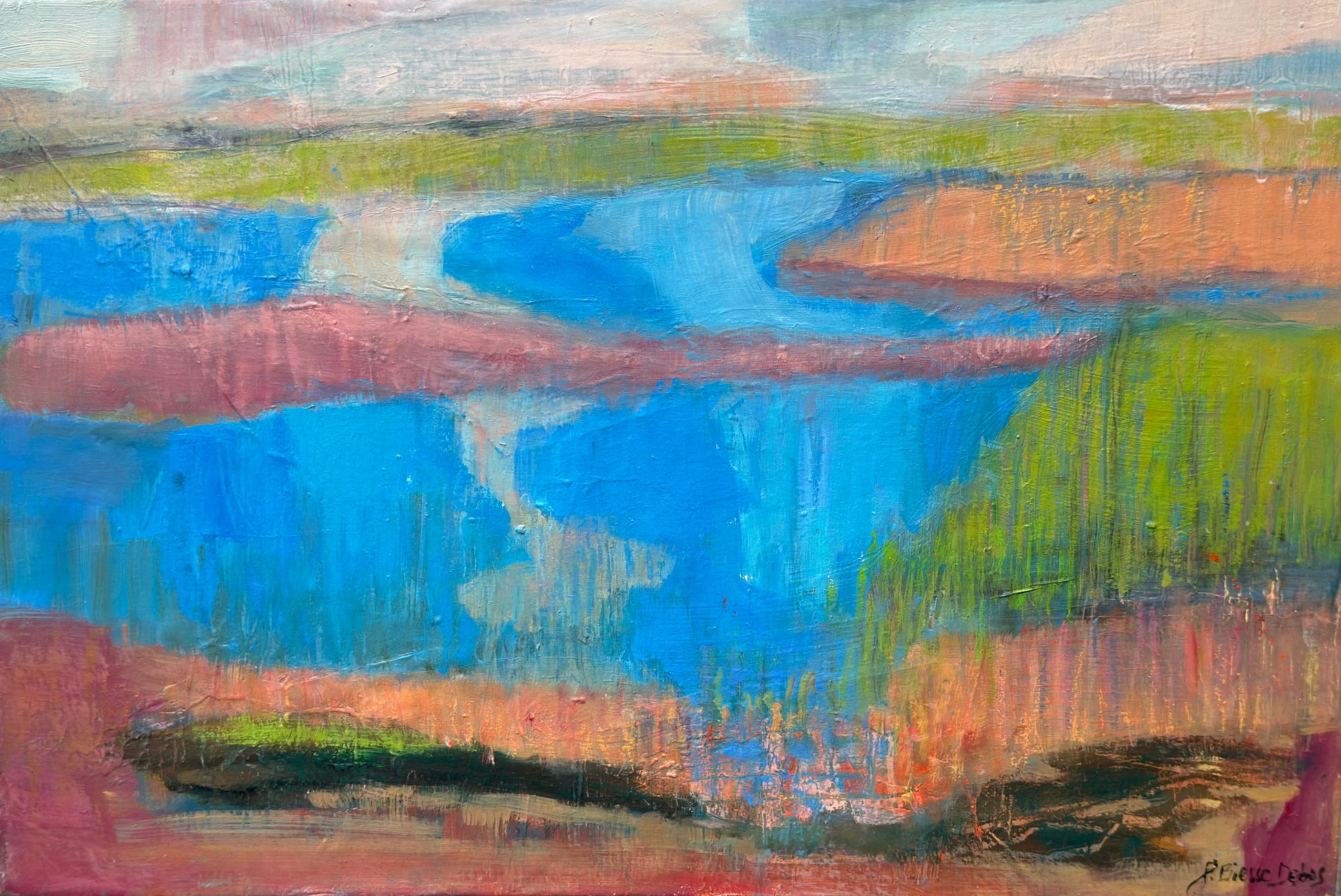 Bleu 2024 41x27cm Huile sur toile