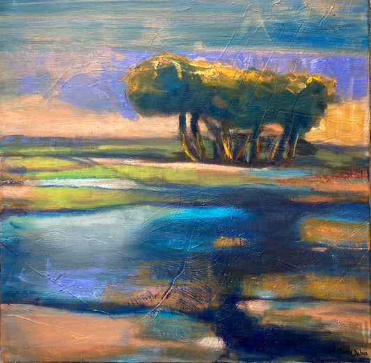 L'étang 2024 50x50cm Huile sur toile